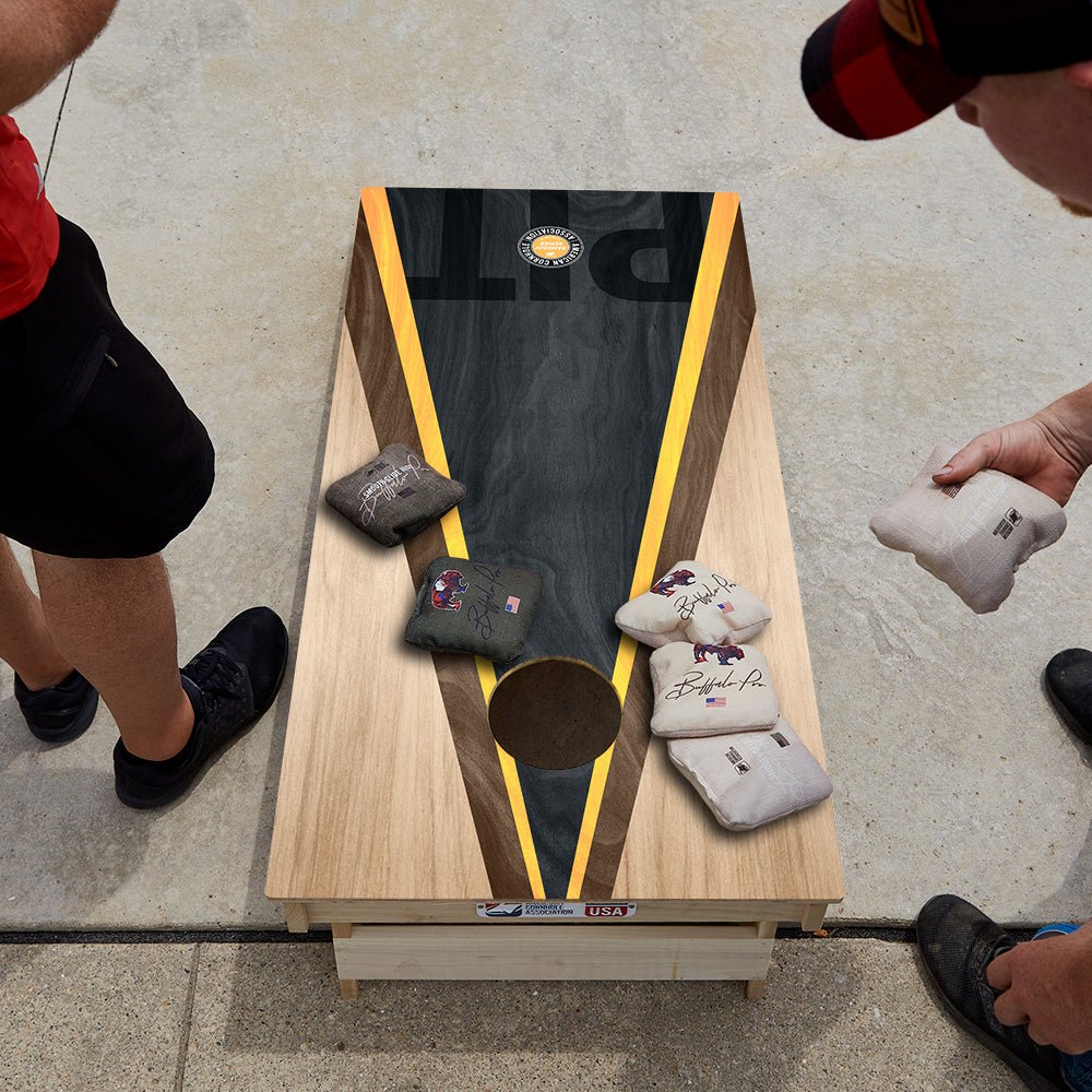 Pittsburgh Football Gameday Classic Triangle Star Cornhole Boards - ACA - 000470 | American Cornhole Association