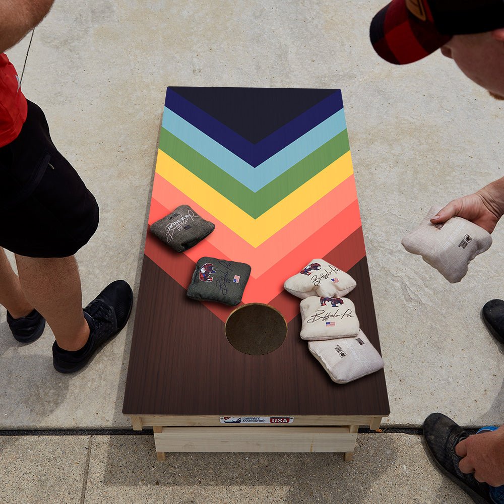 Rainbow - Chevrons Star Cornhole Boards, - American Cornhole Association