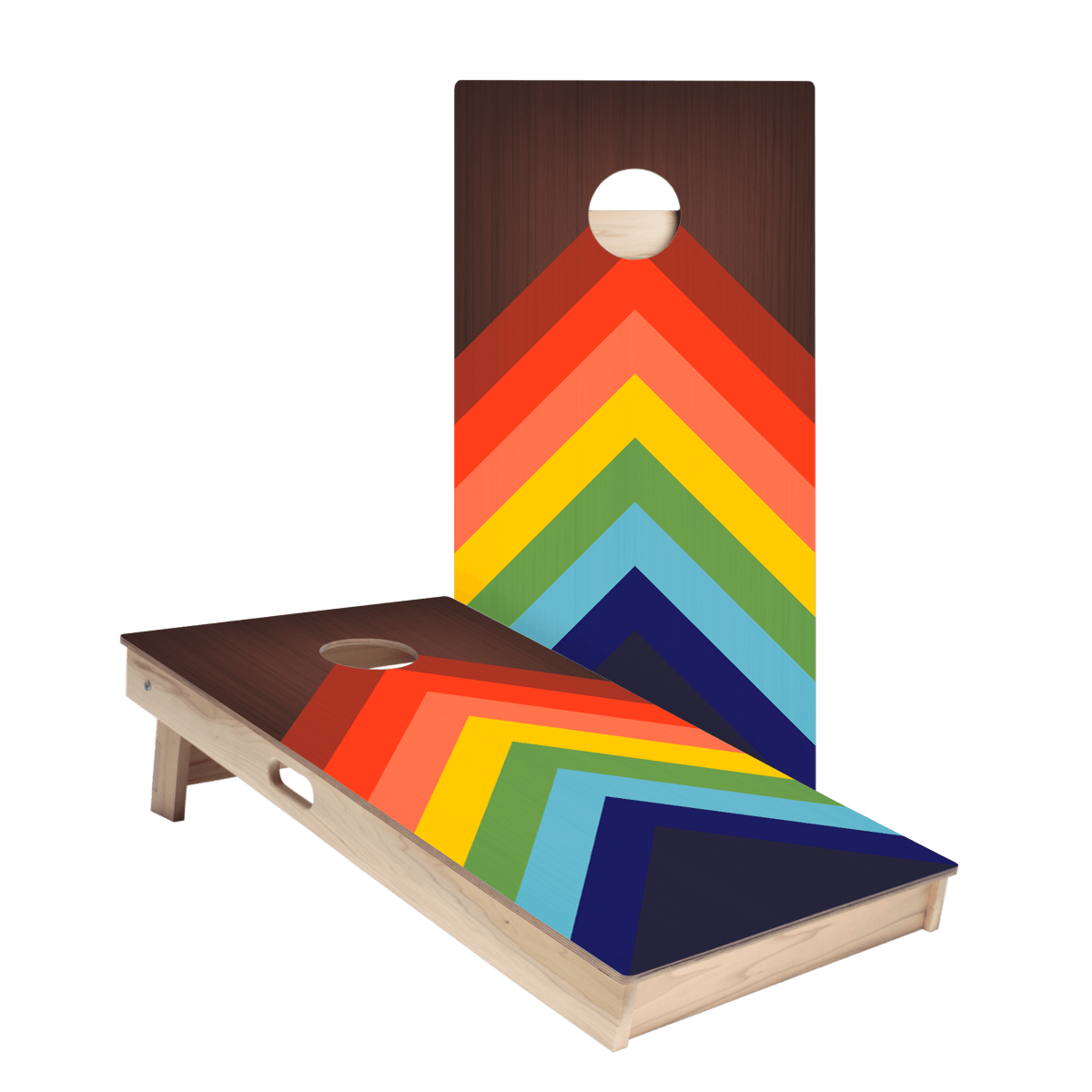 Rainbow - Chevrons Star Cornhole Boards, - American Cornhole Association