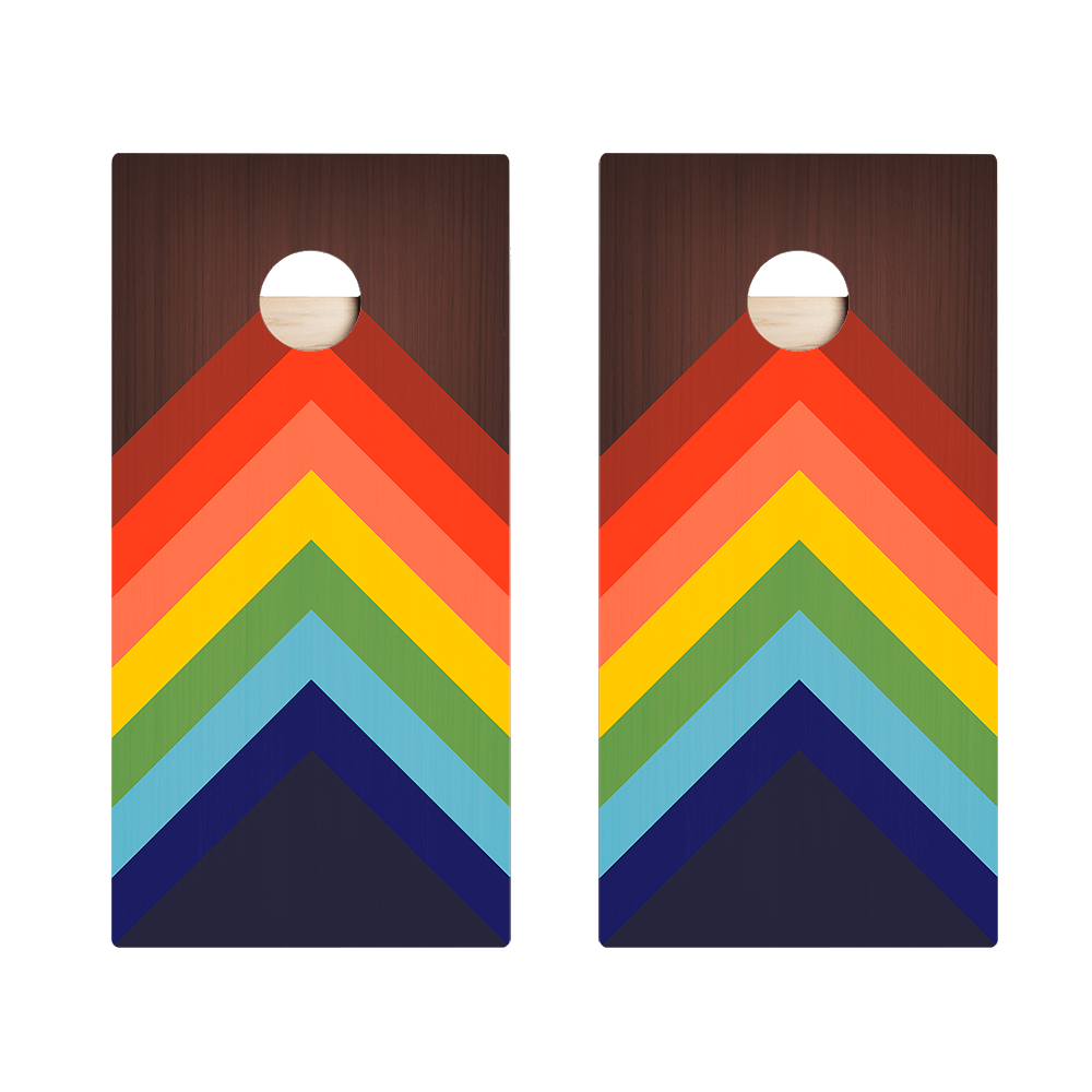 Rainbow - Chevrons Star Cornhole Boards, - American Cornhole Association