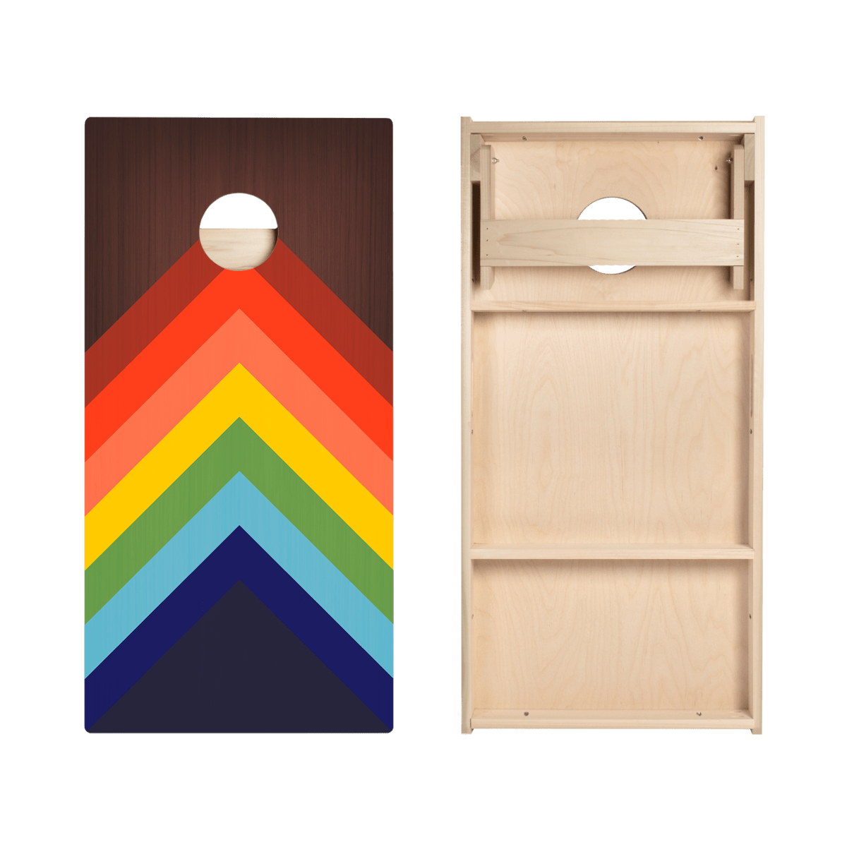 Rainbow - Chevrons Star Cornhole Boards, - American Cornhole Association