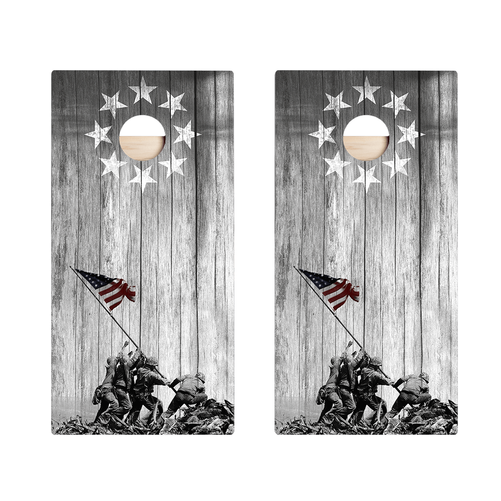 Raise The Flag Star Cornhole Boards - ACA - 000038 | American Cornhole Association
