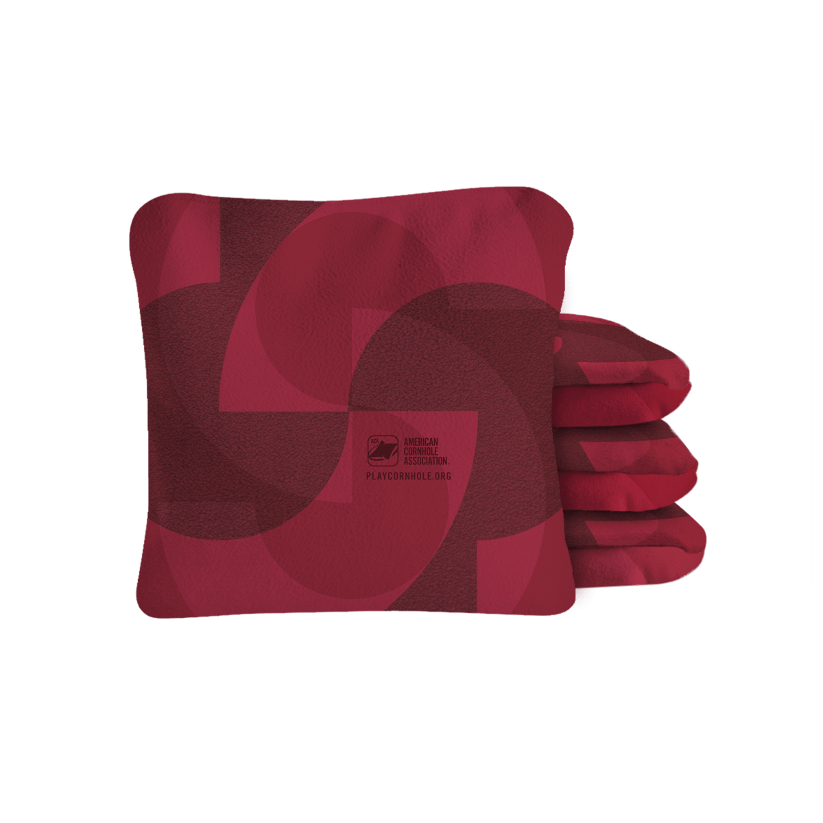 Red Fusion Lock Shot Cornhole Bags with dual-sided microsuede control fabric by the American Cornhole Association.