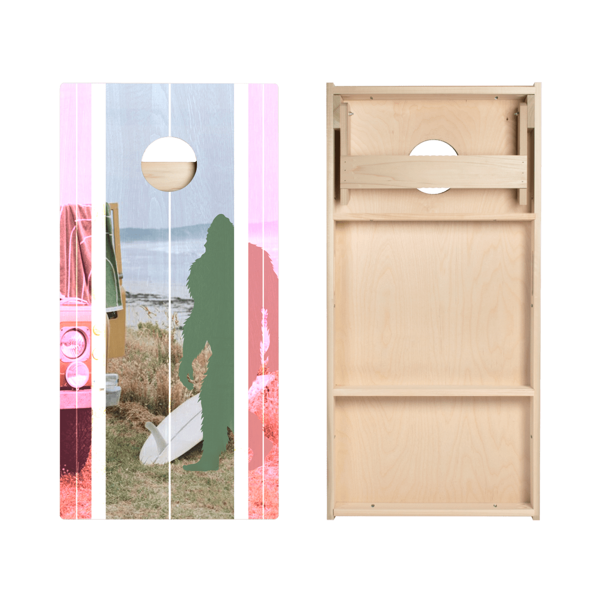 Retro Sasquatch Surf Star Cornhole Boards, - American Cornhole Association