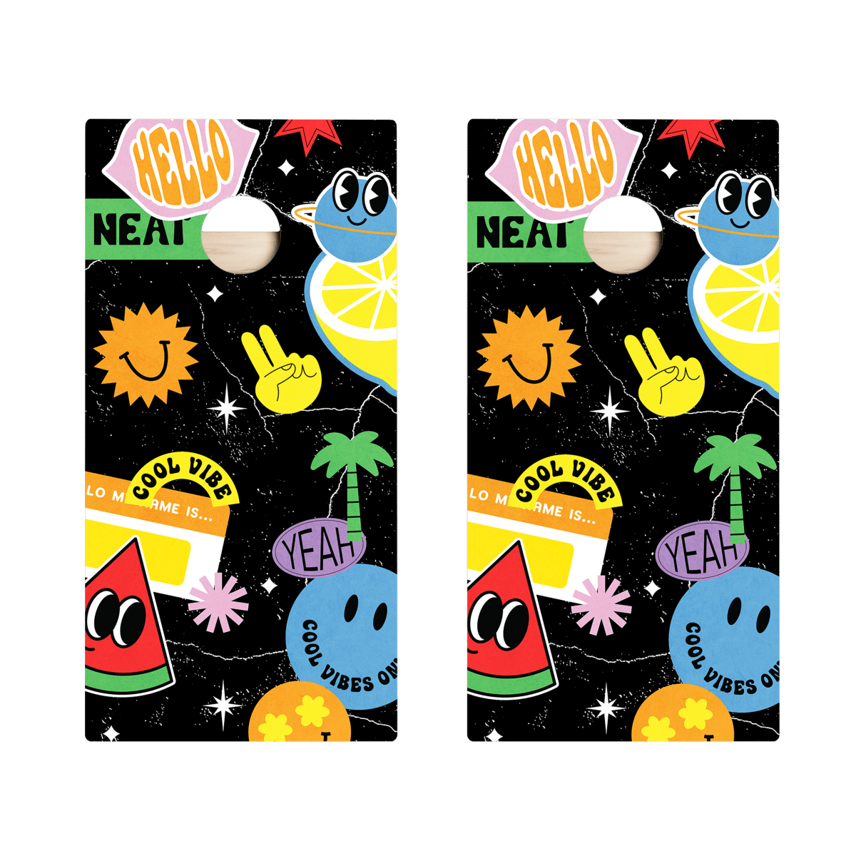 Retro Stickers Star Cornhole Boards, - American Cornhole Association