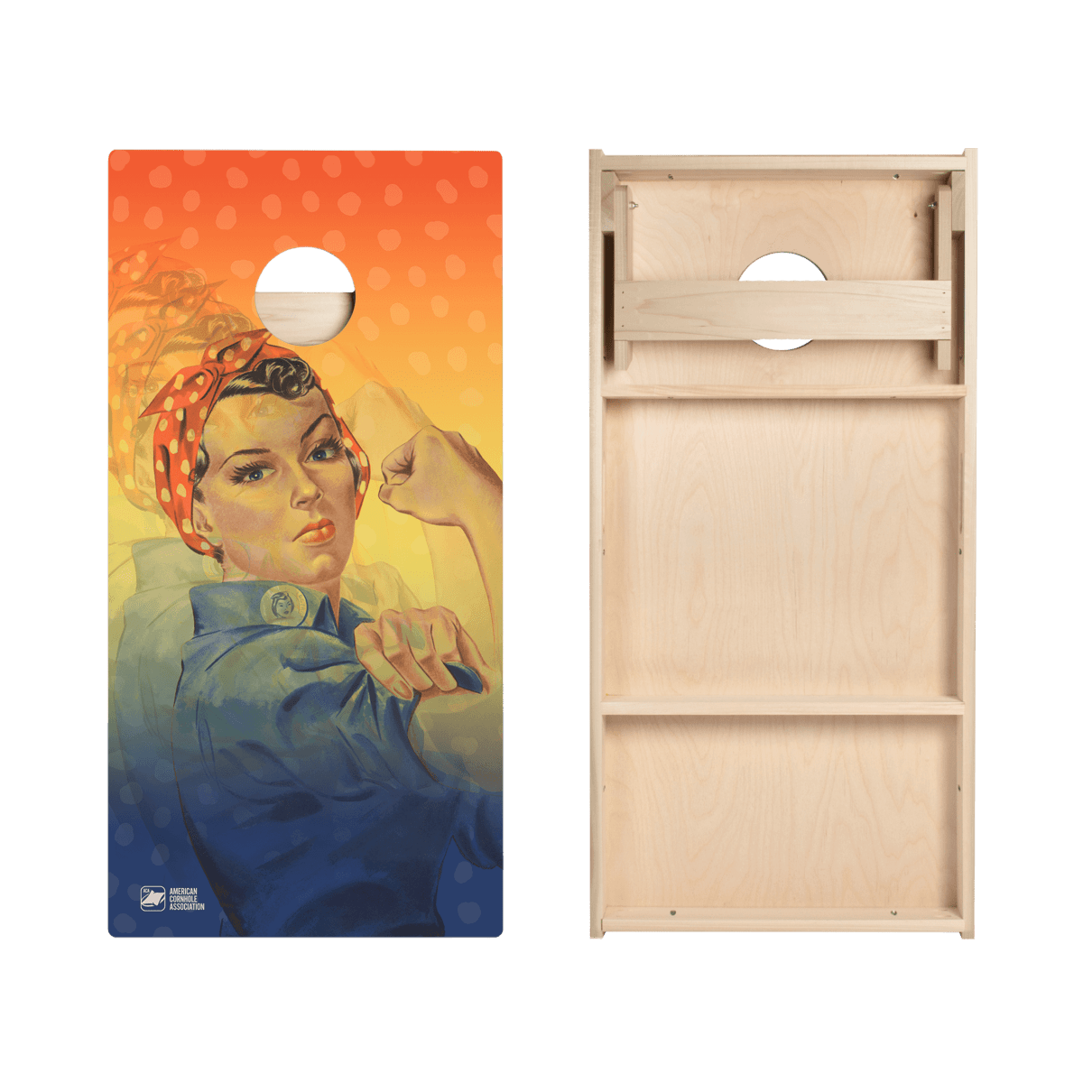 Retro We Can Do It Star Cornhole Boards - ACA - 000181 | American Cornhole Association