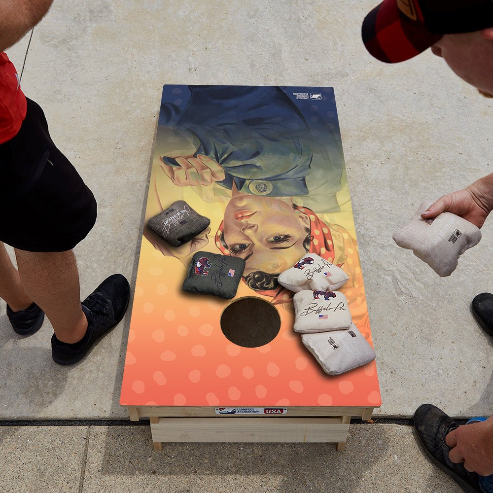 Retro We Can Do It Star Cornhole Boards - ACA - 000181 | American Cornhole Association