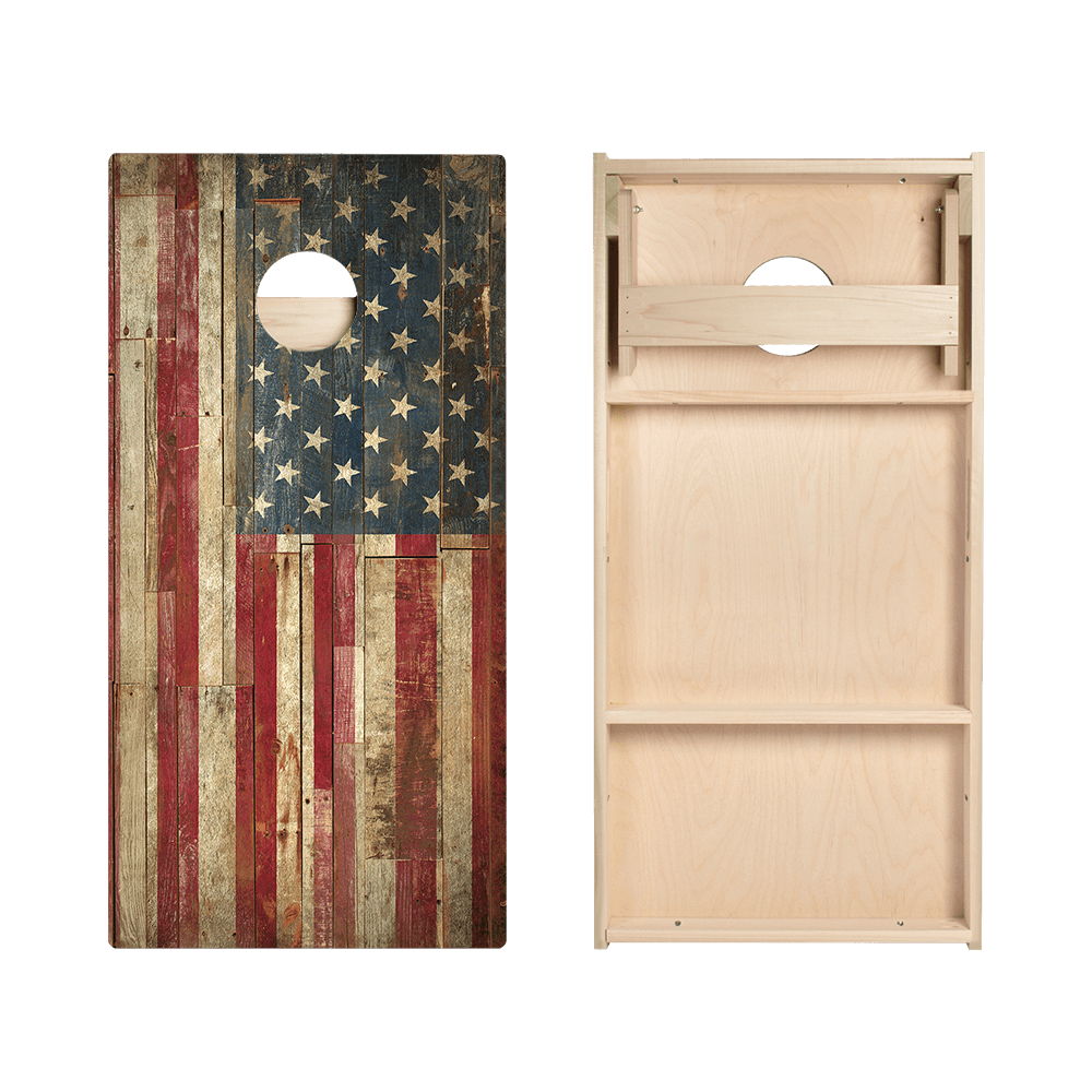 Rustic United States Flag Star Cornhole Boards - ACA - 000002 | American Cornhole Association