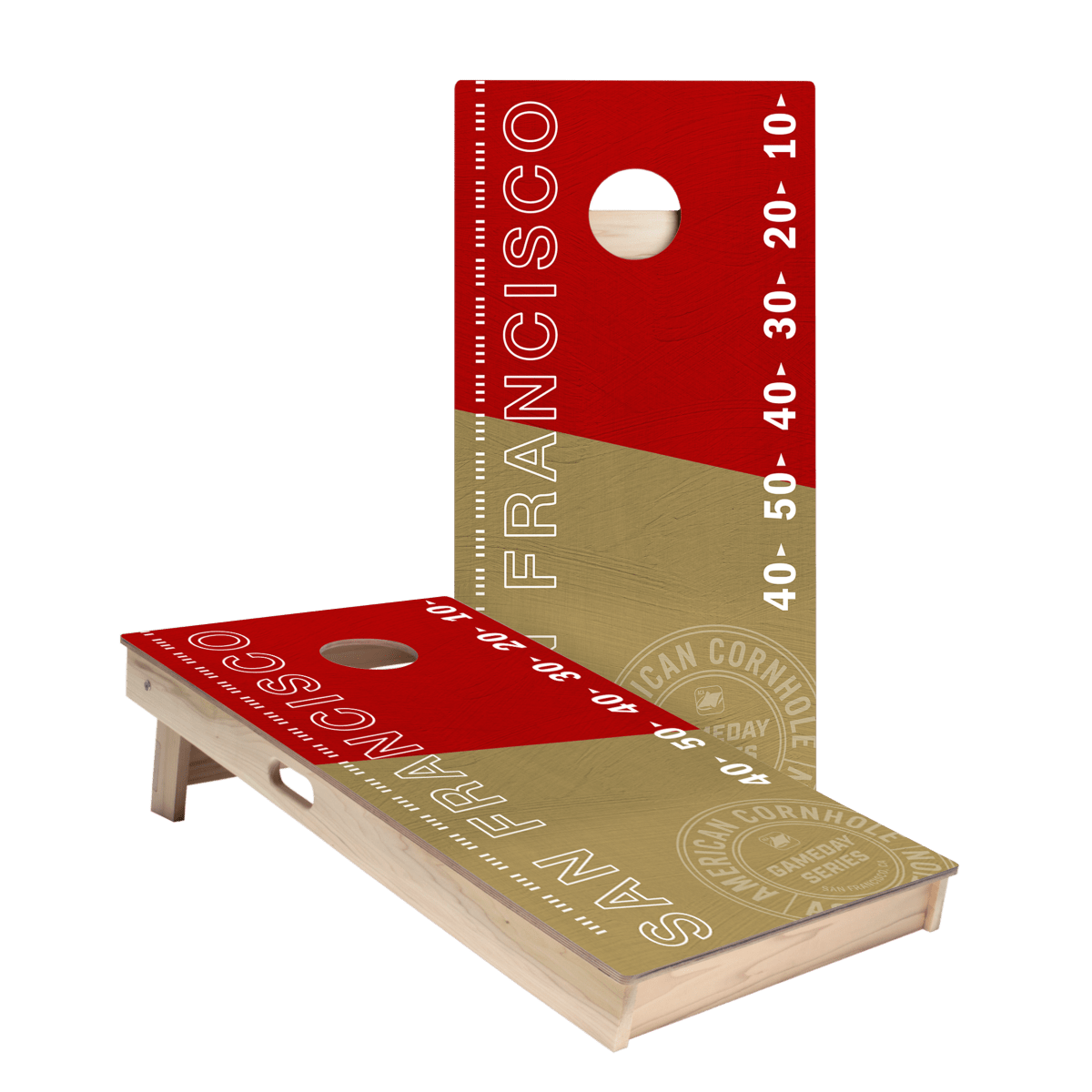 San Francisco Football Gameday Stadium Star Cornhole Boards.