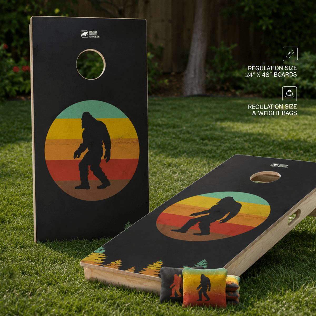 Sasquatch Official ACA Regulation 2x4 Cornhole Set - | American Cornhole Association
