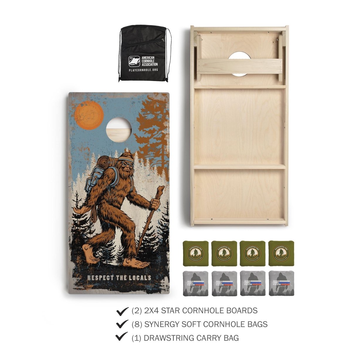 Sasquatch Signature Cornhole Set with Soft Bags - | American Cornhole Association