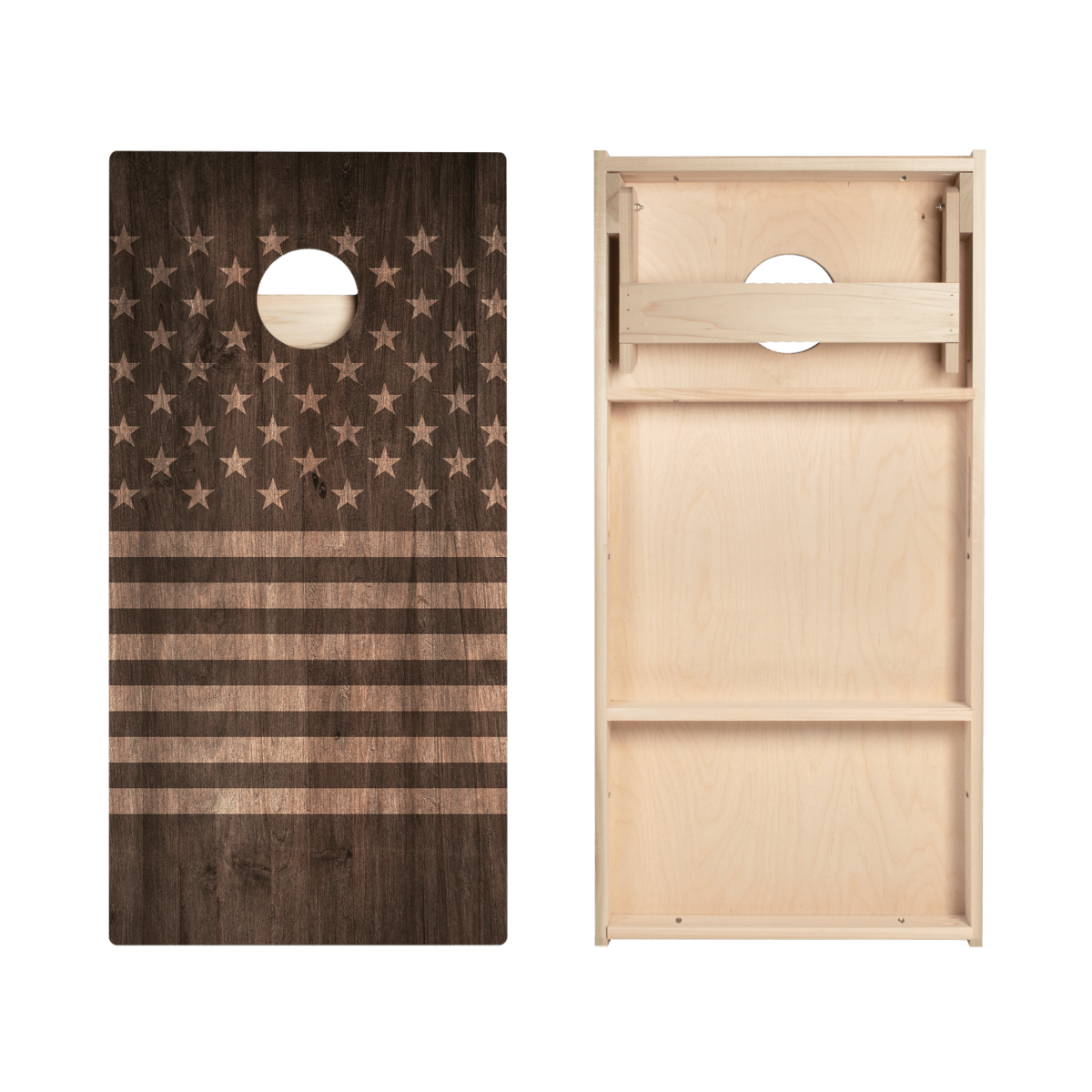 Stars and Stripes Dark Wood Star Cornhole Boards, - American Cornhole Association