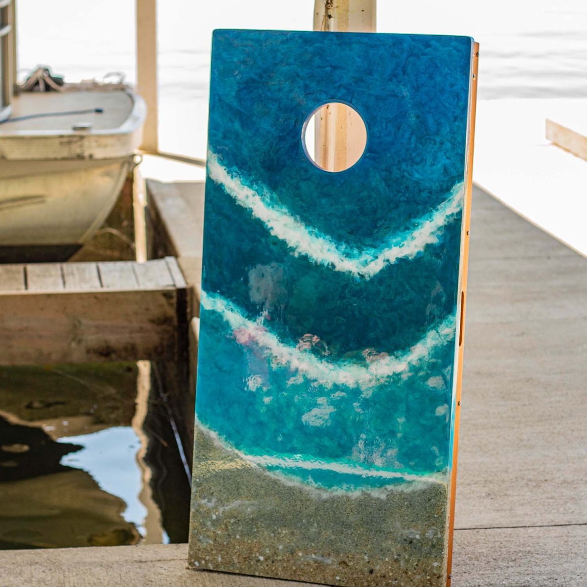 Studio Series Beach Resin 2x4 Cornhole Boards - EGCH24R-03 | American Cornhole Association