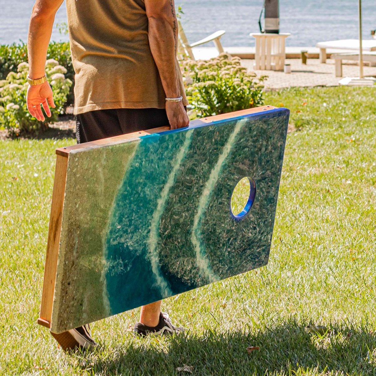 Studio Series Beach Resin 2x4 Cornhole Boards - EGCH24R-03 | American Cornhole Association