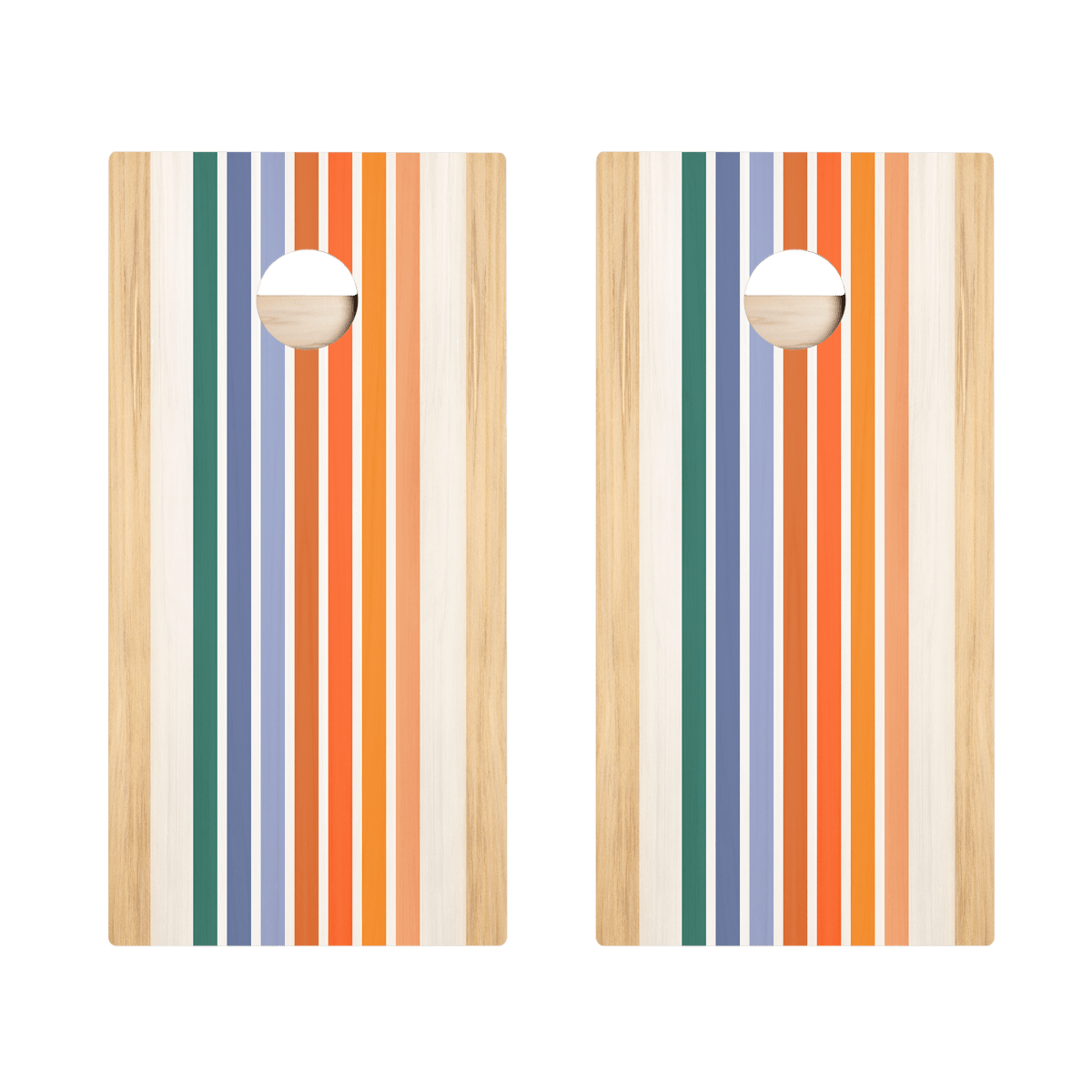 Summer Retro Stripes Star Cornhole Boards, - American Cornhole Association
