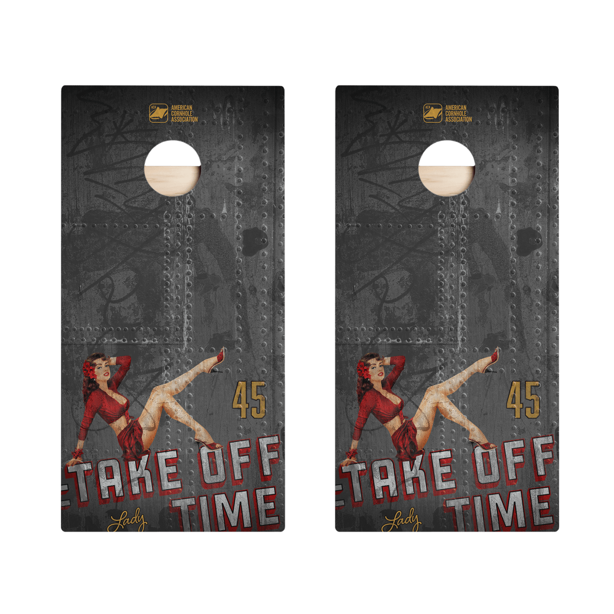 Take Off Time Star Cornhole Boards - ACA - 000221 | American Cornhole Association