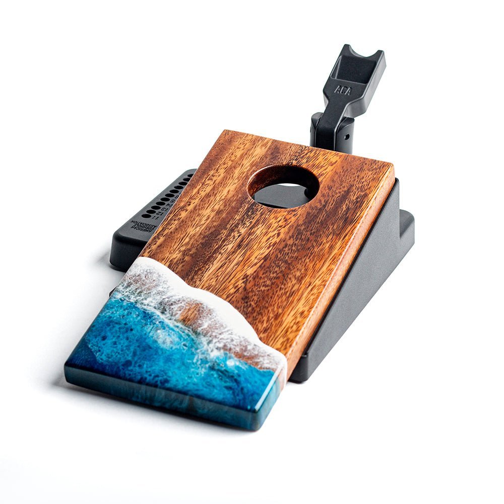 The Beach Epoxy Resin Double Chuck ART Mini Tabletop Cornhole Game - EGDC-01 | American Cornhole Association