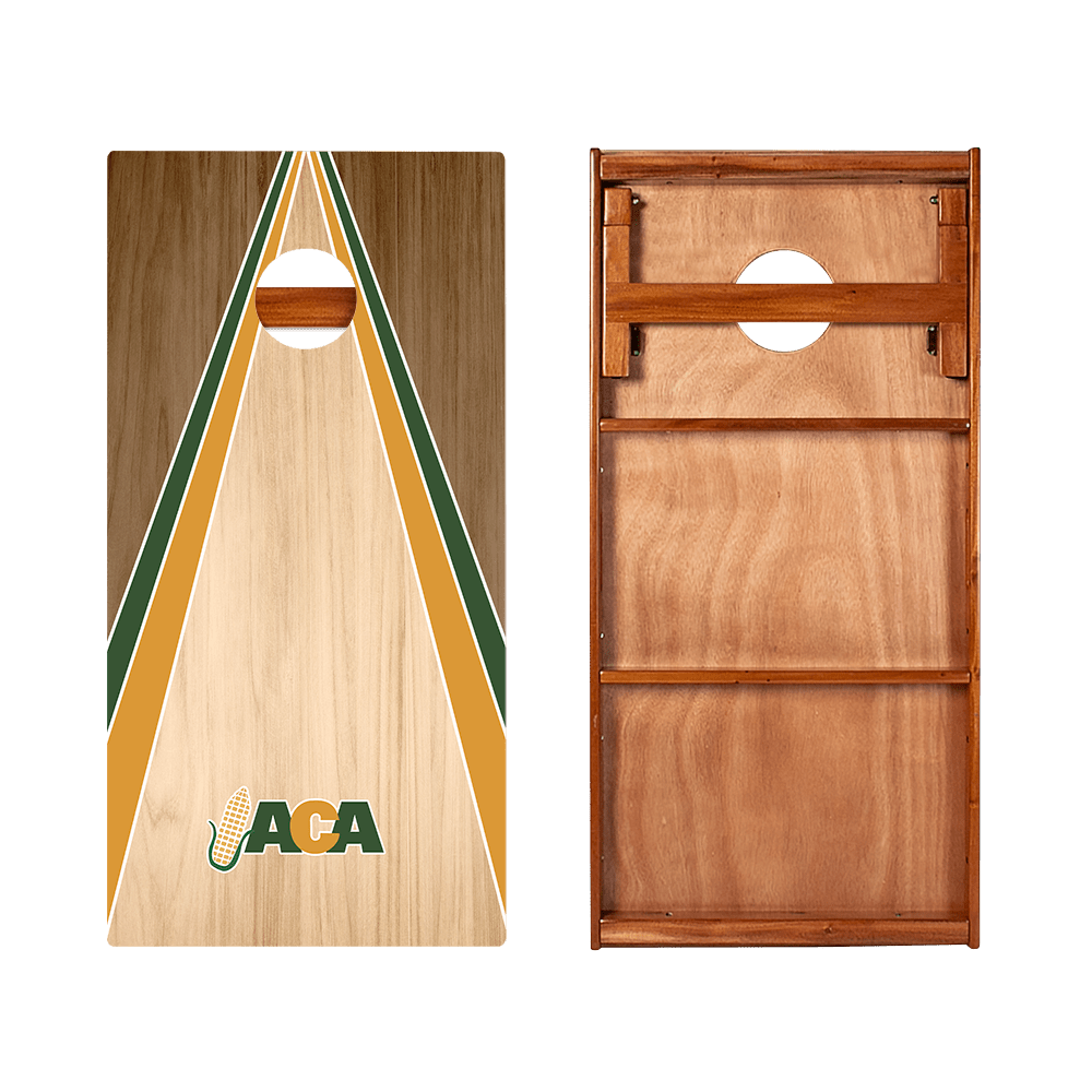 Throwback ACA Classic Wood Triangle Silver Series Cornhole Boards - American Cornhole Association