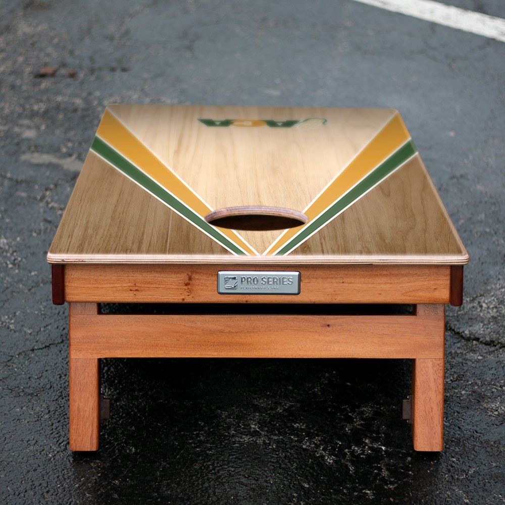 Throwback ACA Classic Wood Triangle Silver Series Cornhole Boards - American Cornhole Association