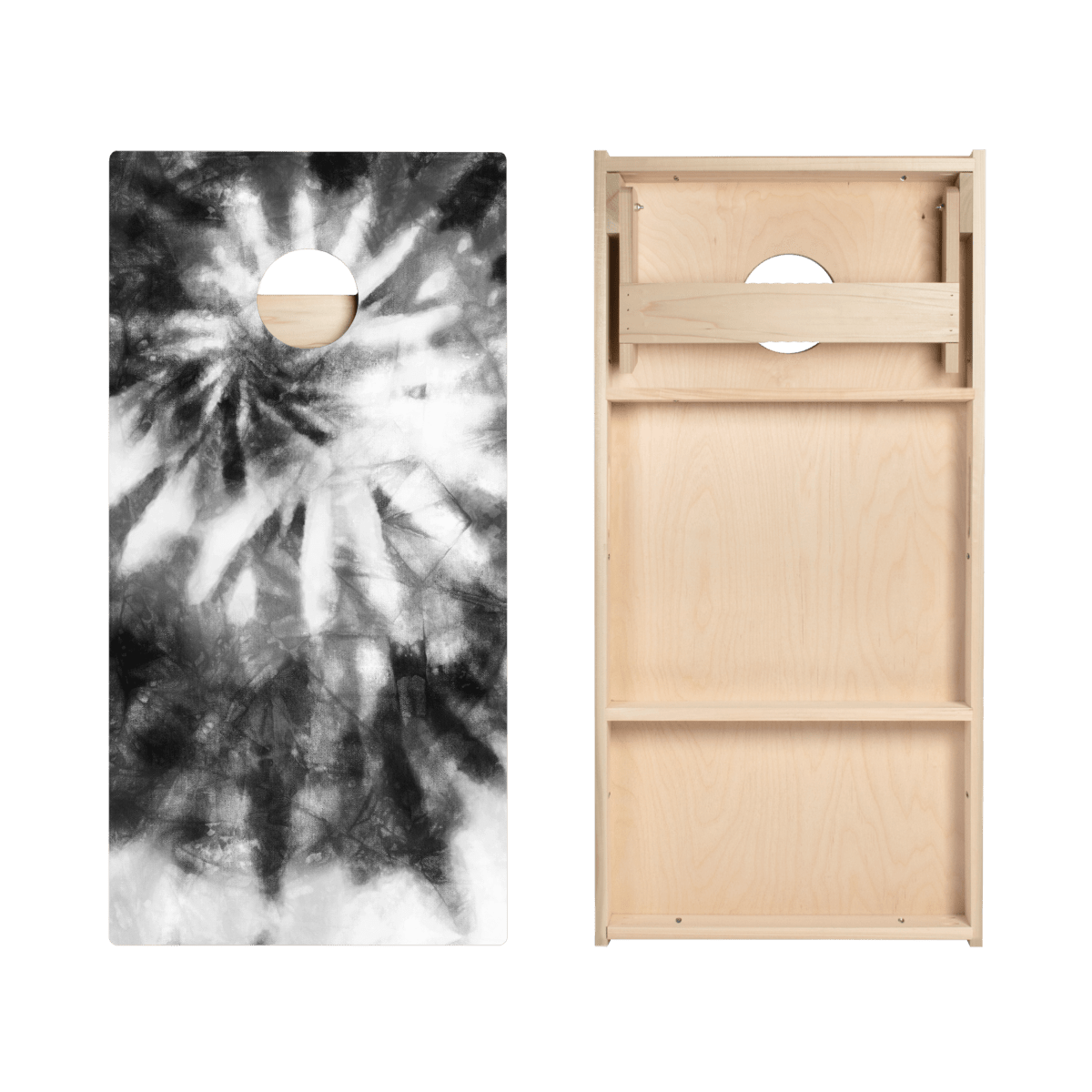 Tie - Dye Black And White Star Cornhole Boards - ACA - 000186 | American Cornhole Association