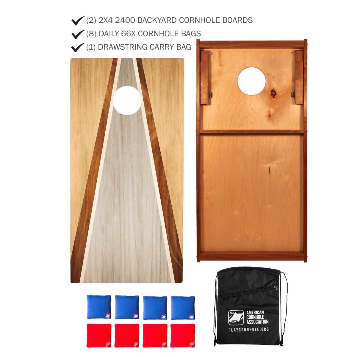 Triangle Beginner Basics 2x4 Cornhole Set with Bags - | American Cornhole Association