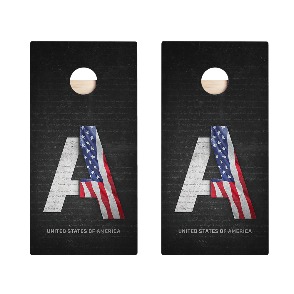 United States Flag Constitution Star Cornhole Boards - ACA - 000281 | American Cornhole Association