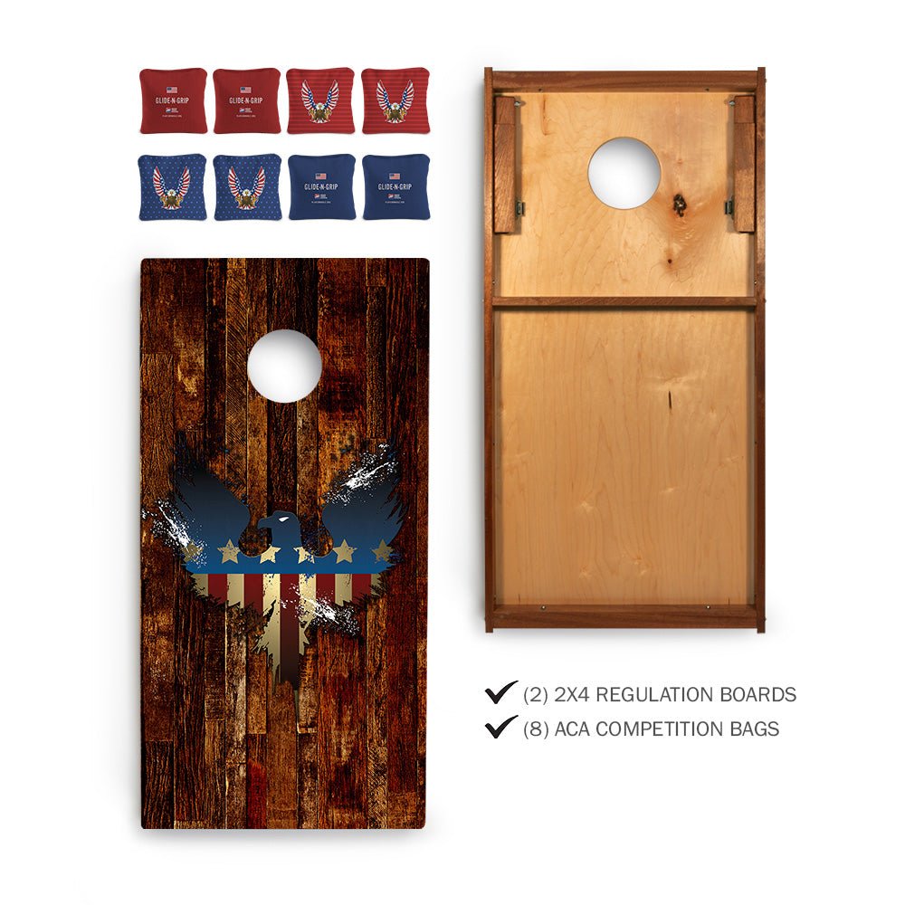 USA Eagle Sig Pro 2x4 Regulation Cornhole Bundle - | American Cornhole Association