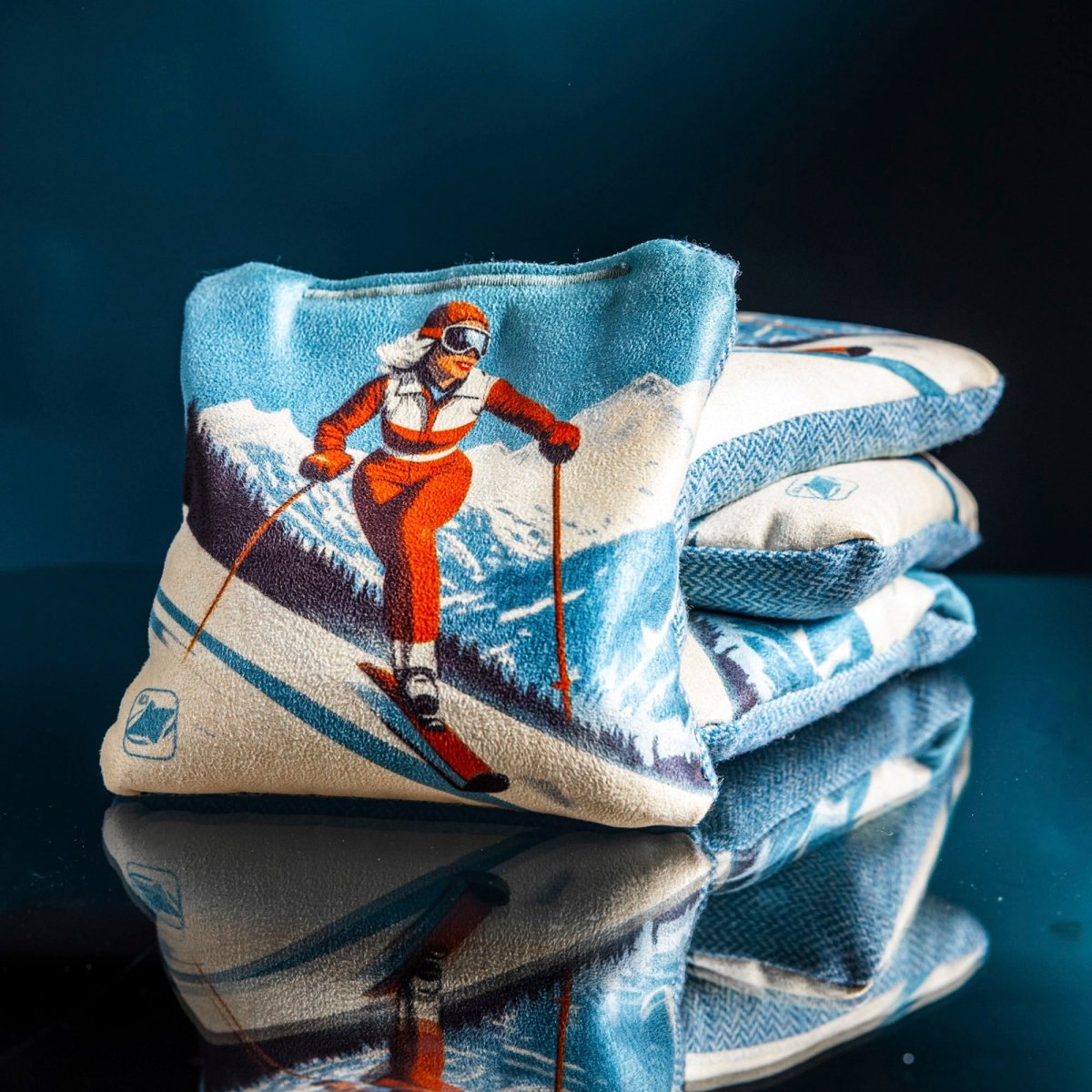 Vintage Ski Girl Limited Edition Synergy Soft Cornhole Bags | 01.26 DROP - 107041-127 | American Cornhole Association