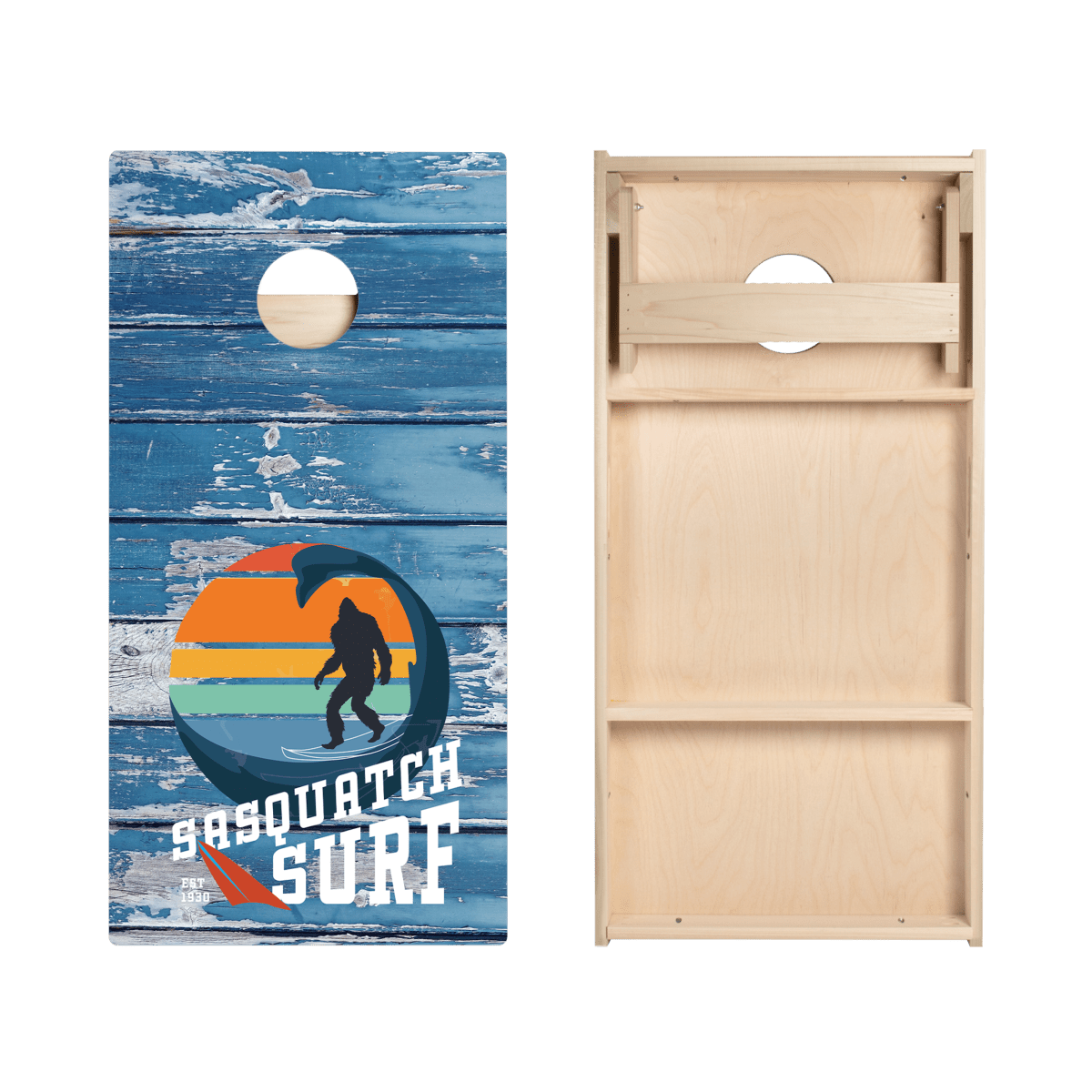Weathered Sasquatch Surf Star Cornhole Boards, - American Cornhole Association