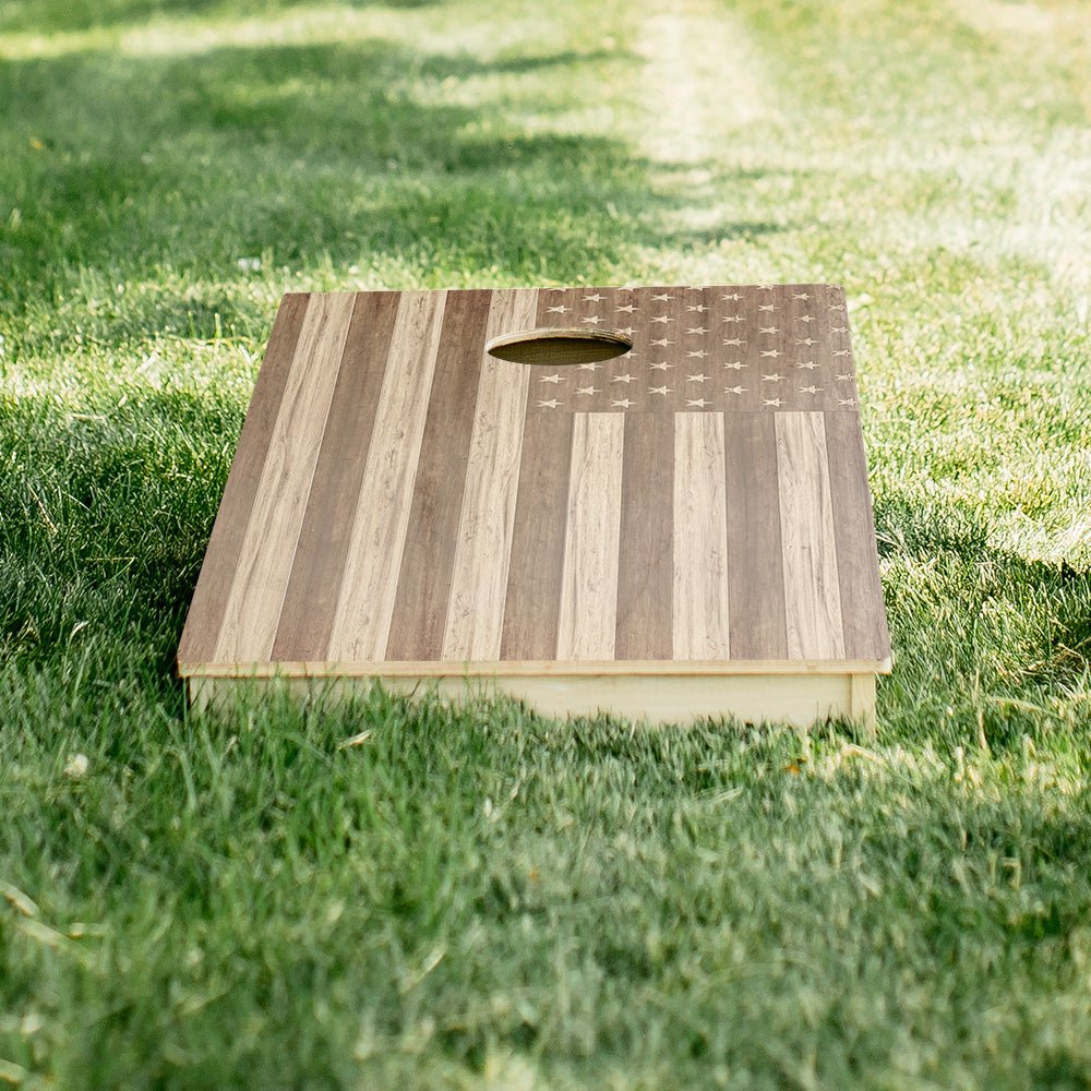 Wood American Flag Star Cornhole Boards - ACA - 000517 | American Cornhole Association