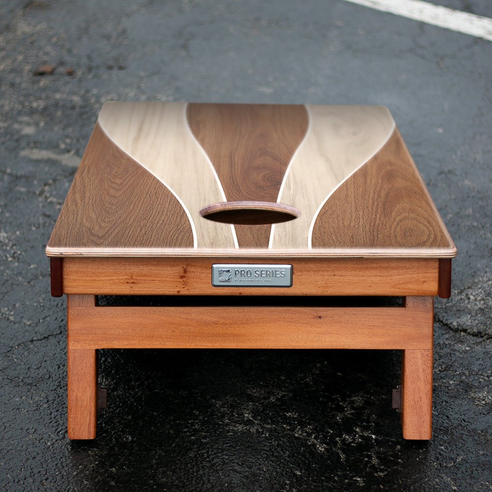 Wood Curvy Triangle Silver Series Cornhole Boards - American Cornhole Association