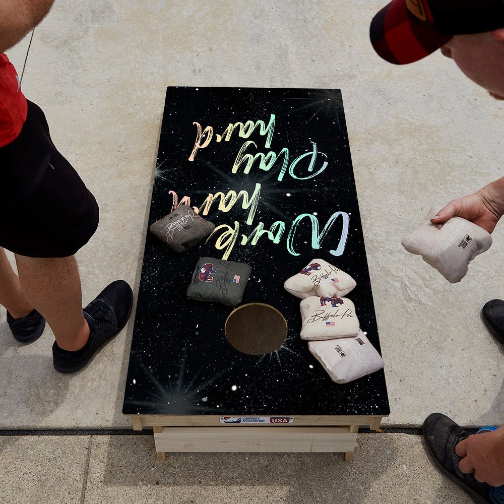 Work Hard Play Hard Star Cornhole Boards - ACA - 000280 | American Cornhole Association