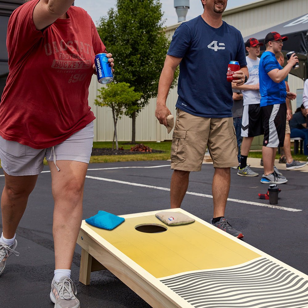 Yellow Waves Star Cornhole Boards - ACA - 000309 | American Cornhole Association