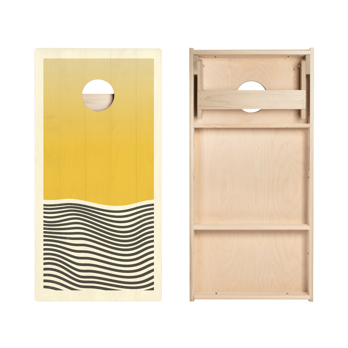 Yellow Waves Star Cornhole Boards - ACA - 000309 | American Cornhole Association