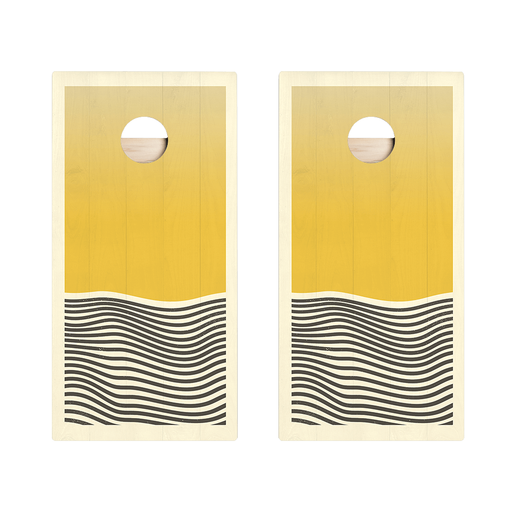 Yellow Waves Star Cornhole Boards - ACA - 000309 | American Cornhole Association