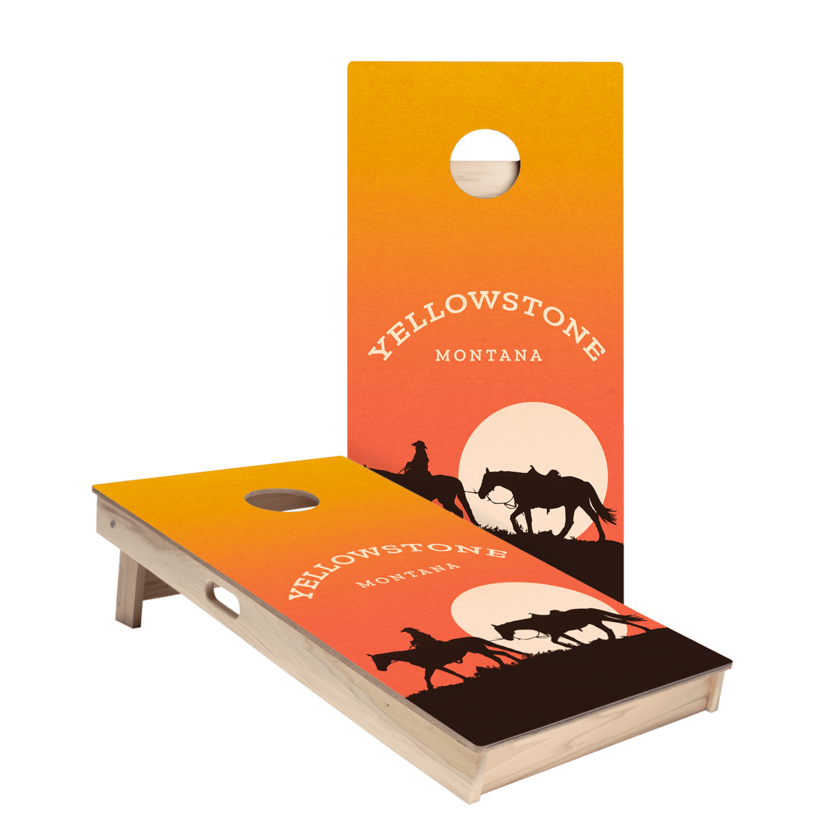 Yellowstone Sunset Star Cornhole Boards, - American Cornhole Association
