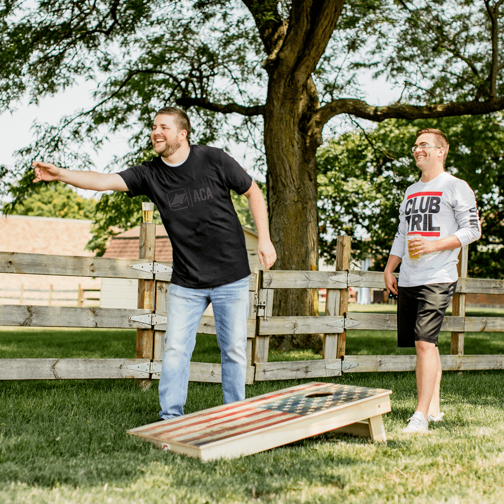 ACA Black T-Shirt with Gray ACA Logo - SML 106252 - 01US | American Cornhole Association