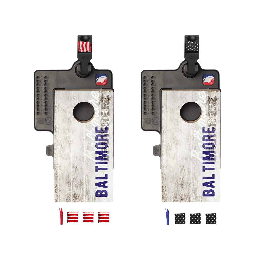 Baltimore Football Vintage Gameday Double Chuck Mini Cornhole Tabletop Game - 105790 - 13 | American Cornhole Association