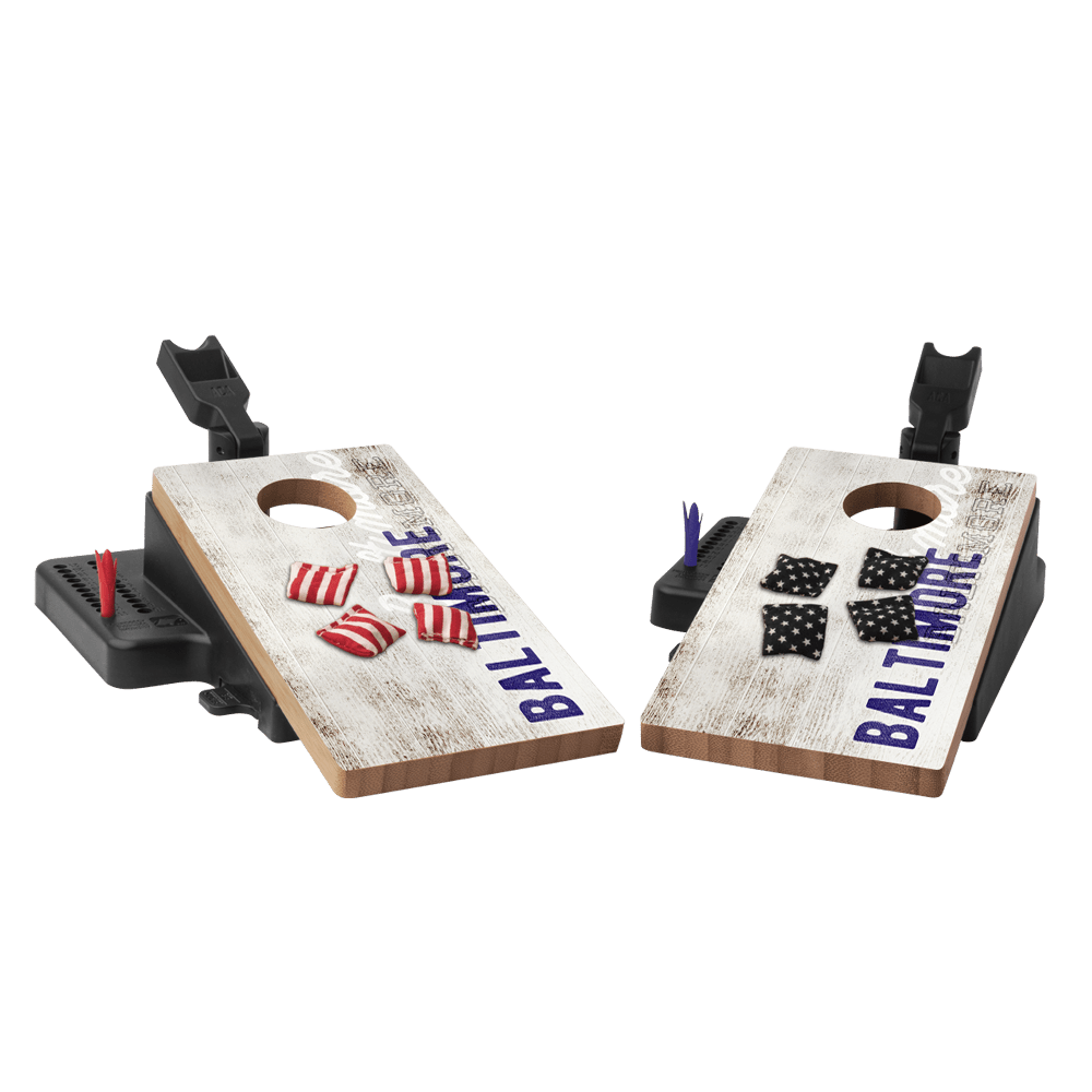 Baltimore Football Vintage Gameday Double Chuck Mini Cornhole Tabletop Game - 105790 - 13 | American Cornhole Association