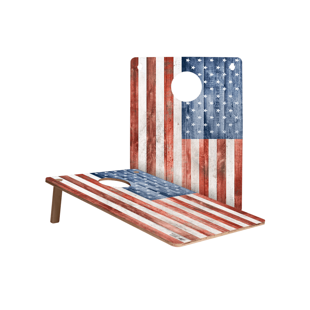 Barn Wood USA Flag Jamboree Cornhole Boards - 106883 - 419 | American Cornhole Association