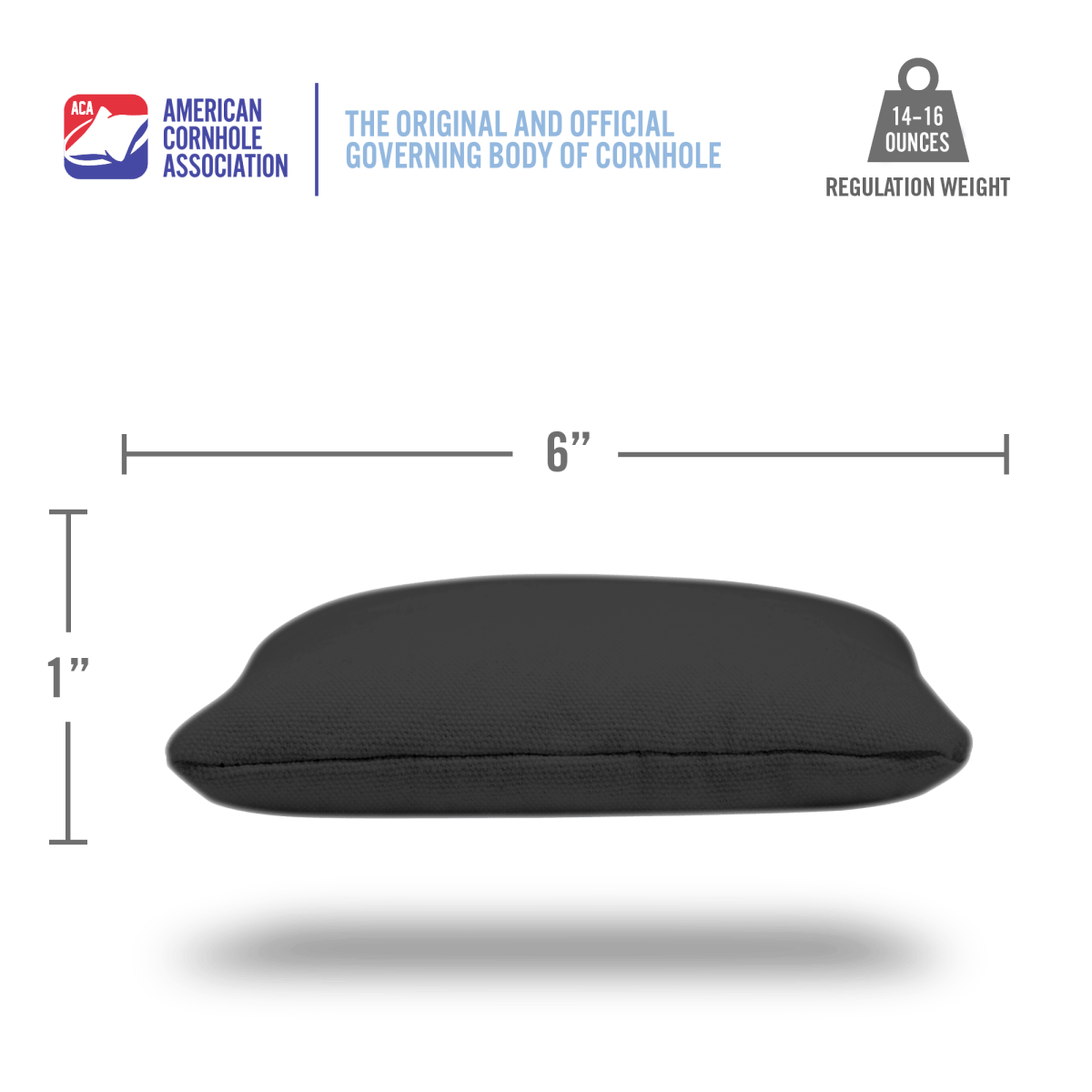 Black Daily 66x Cornhole Bags - 105655 - 3A | American Cornhole Association