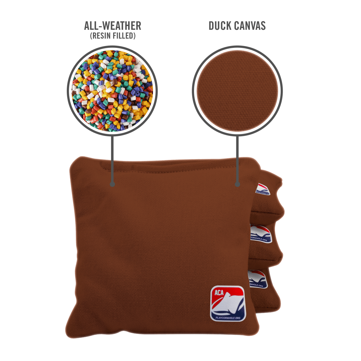 Brown Daily 66x Cornhole Bags - 105655 - 15A | American Cornhole Association