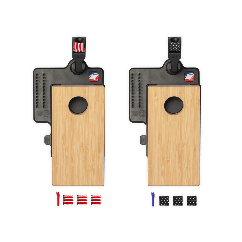 Natural Bamboo Double Chuck Mini Cornhole Tabletop Game - 105627 | American Cornhole Association