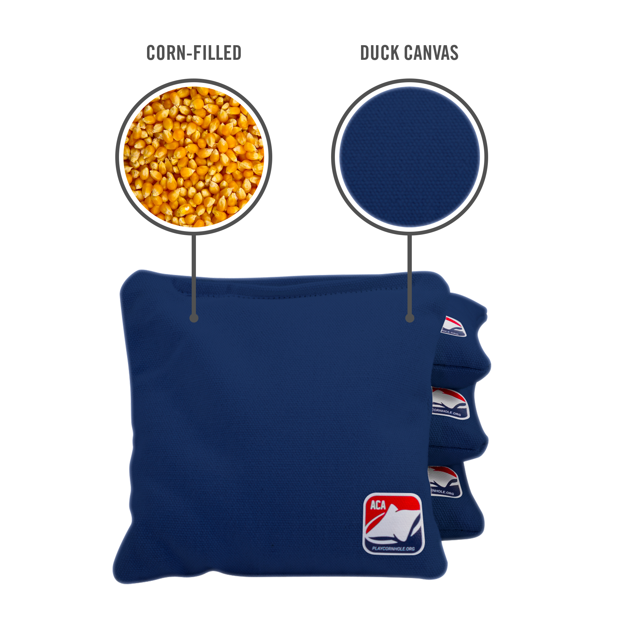 Navy Blue Daily 66 Cornhole Bags