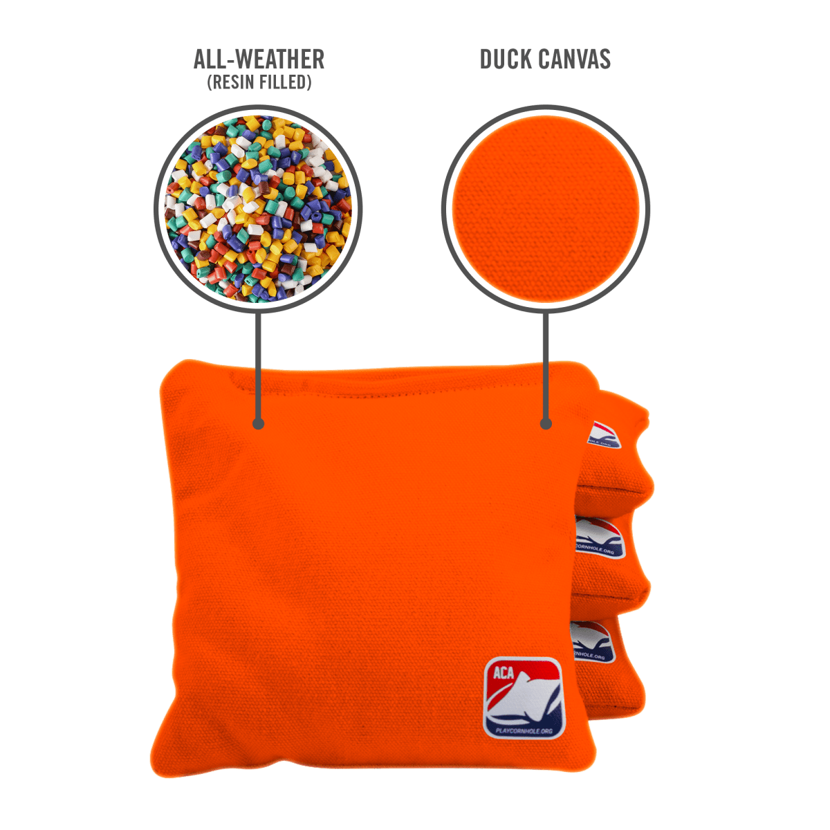 Orange Daily 66x Cornhole Bags - 105655 - 7A | American Cornhole Association