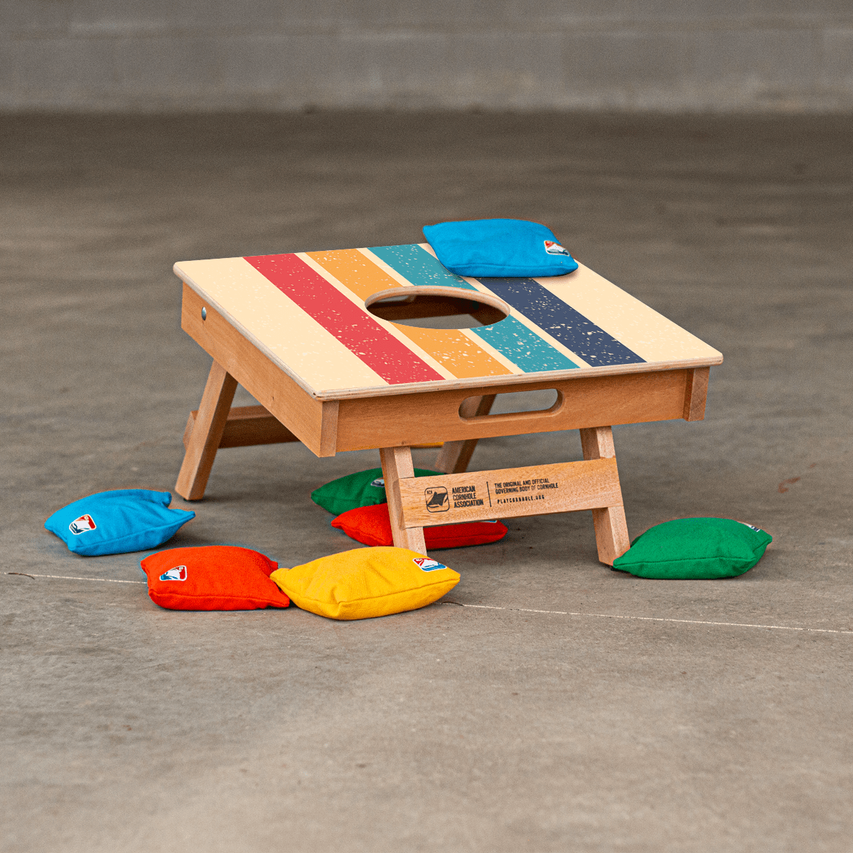 Retro Stripes Cornhole Airmail Box, - American Cornhole Association