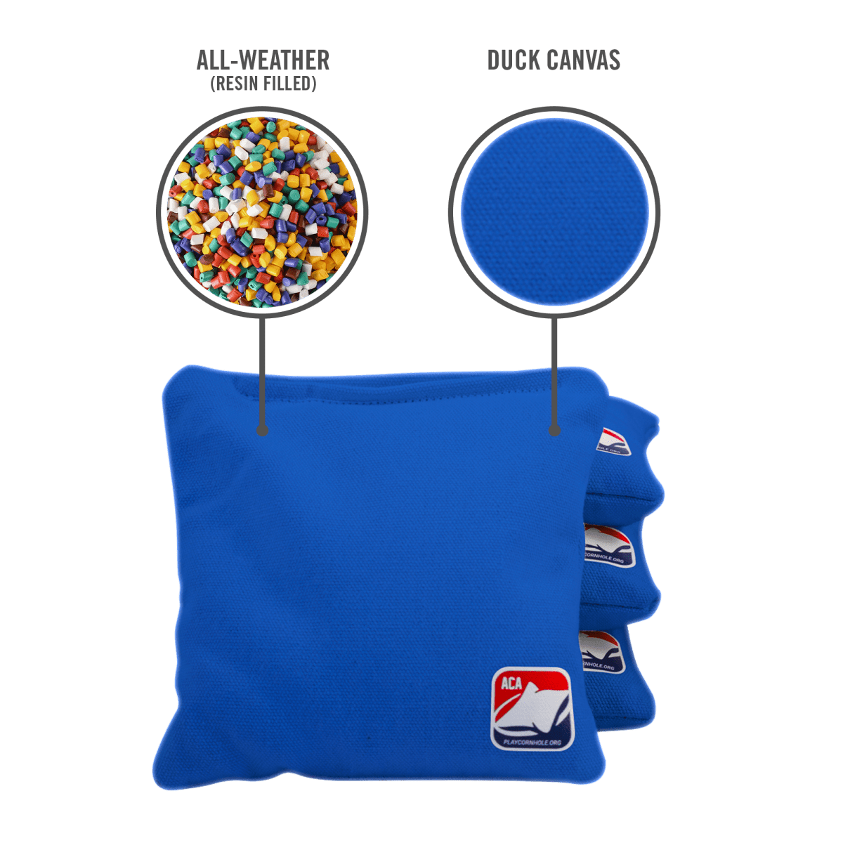 Royal Blue Daily 66x Cornhole Bags - 105655 - 6A | American Cornhole Association