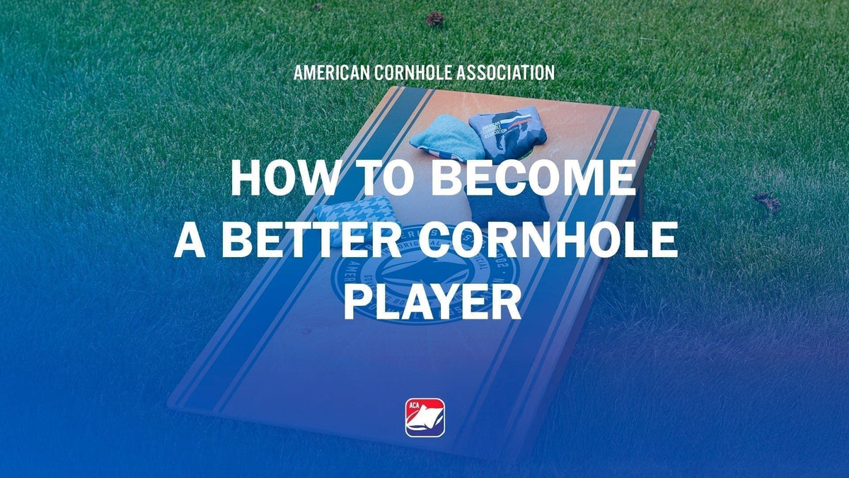 Professional ACA cornhole board set up for practice to help players improve their accuracy and toss technique