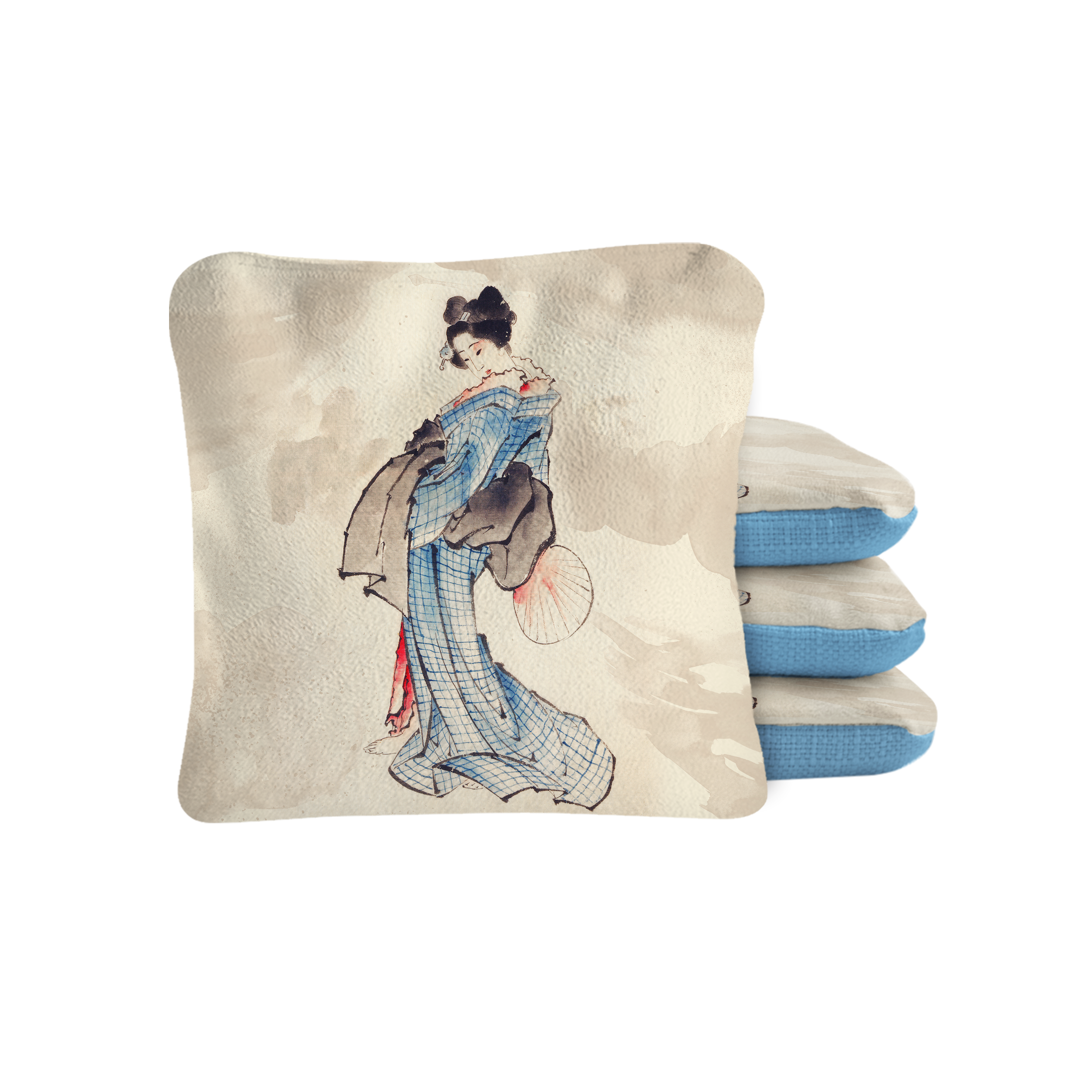 Japanese Woman by Katsushika Hokusai Synergy Pro Cornhole Bags