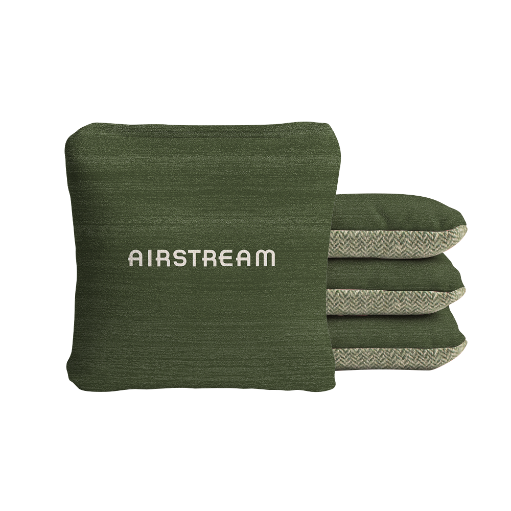 Airstream Vintage Logo Green Synergy Soft Cornhole Bags